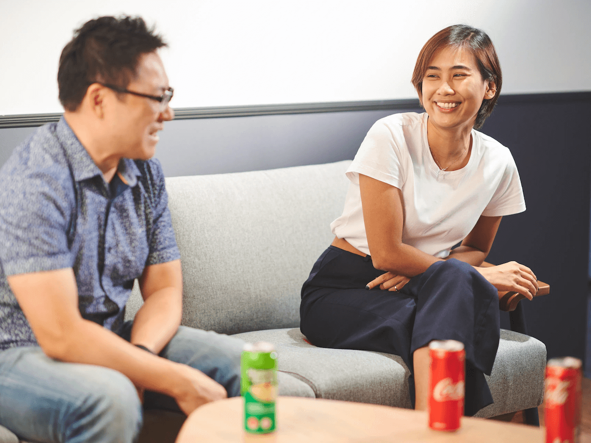 Group of people laughing together