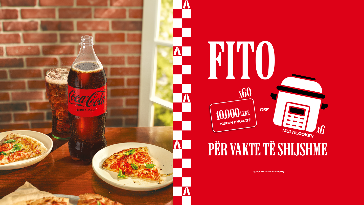 Bëje vaktin më të shijshëm. Shto një Coca-Cola ZERO SHEQER