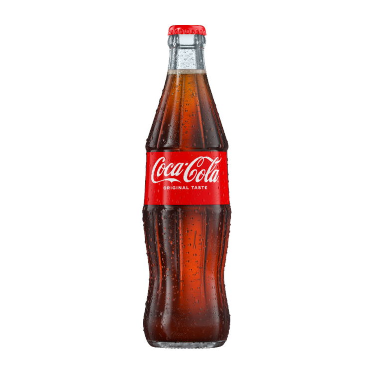 Eine Glass Flasche Coca‑Cola Original Taste