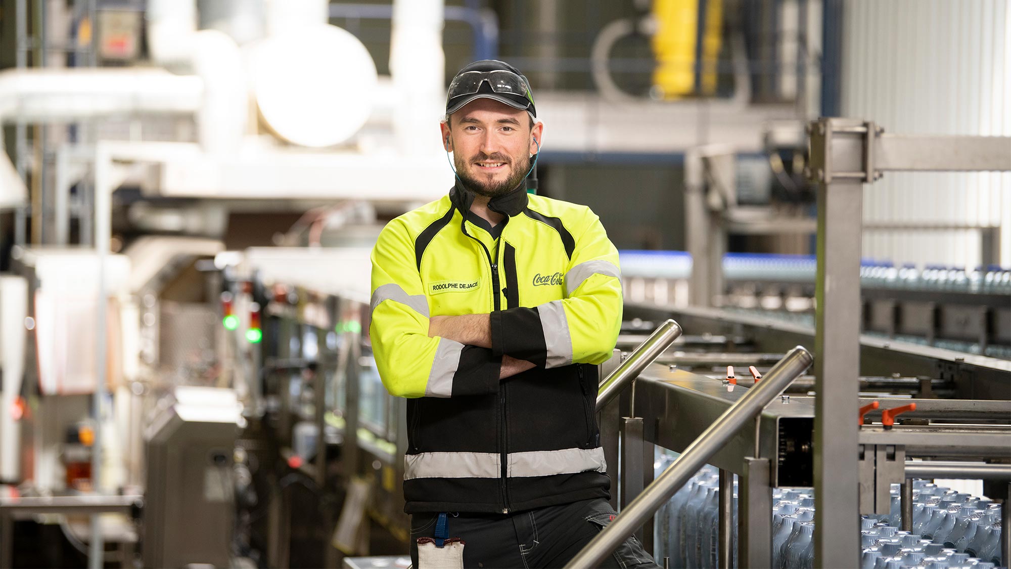Rodolphe Dejace poseert voor systeem Coca-Cola
