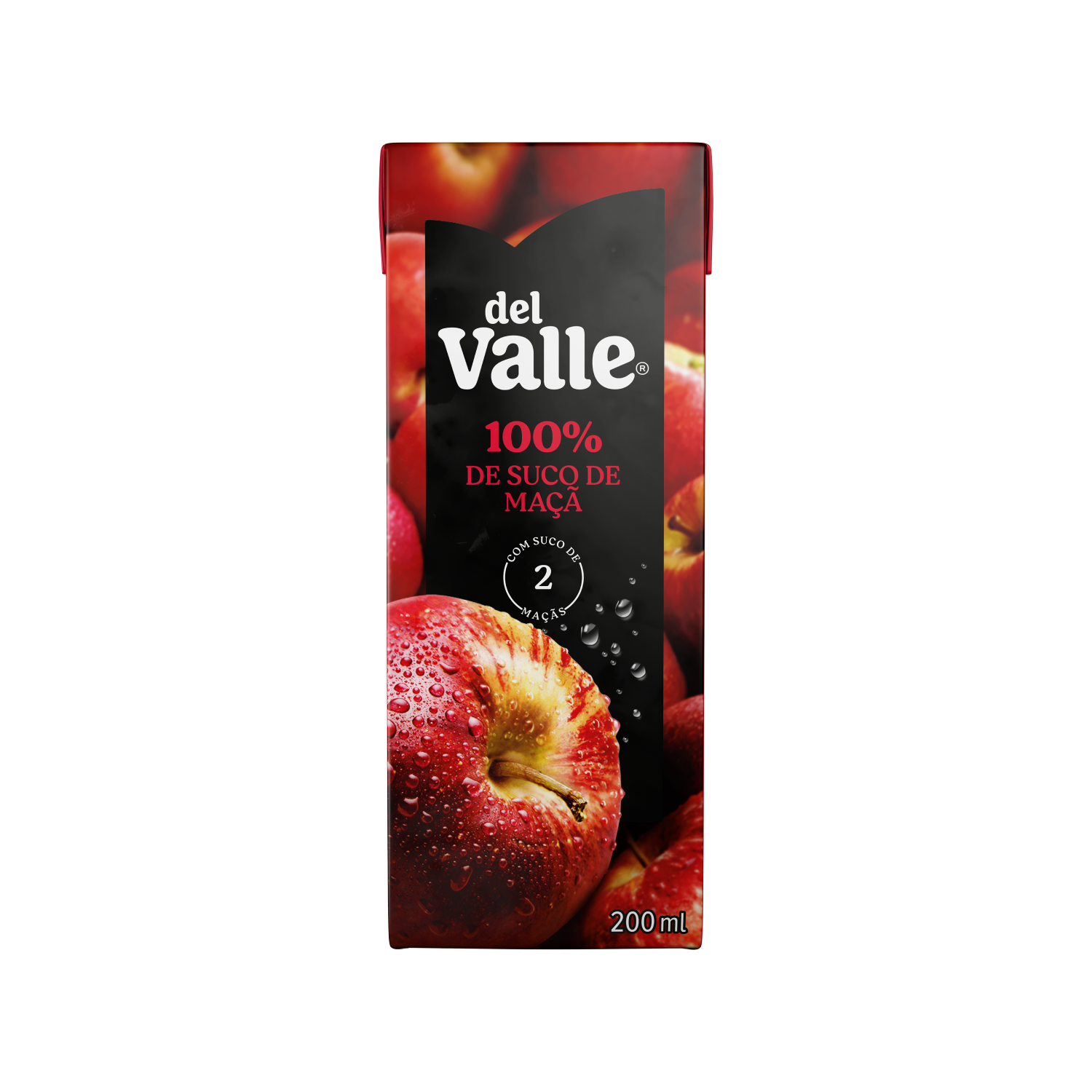Uma embalagem de Del Valle 100% de Suco de Maçã