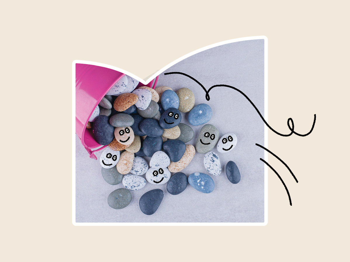 Mulher e menina brincando de bater palmas, estrelas e brilhos de desenho animado ao redor