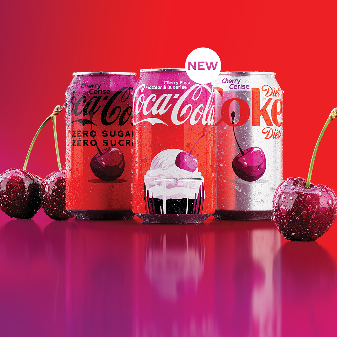 lineup of cherry coke
