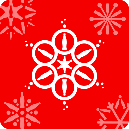 Snow flake made from coke bottles