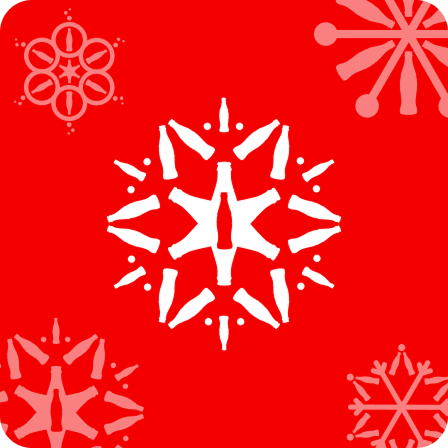 Snow flake made from coke bottles