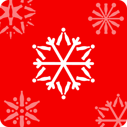 Snow flake made from coke bottles