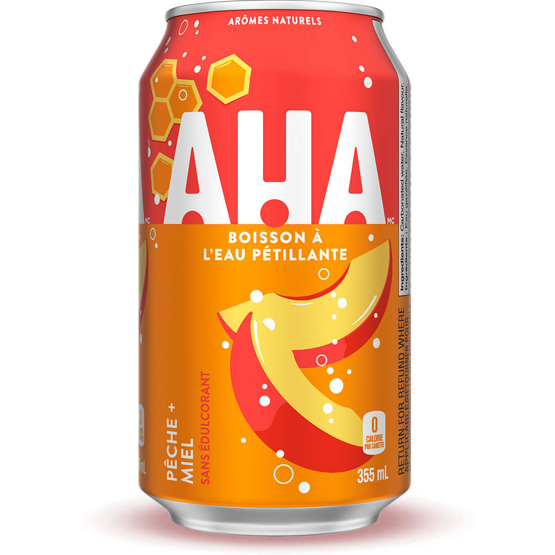 AHA Pêche + Miel 355 mL canette
