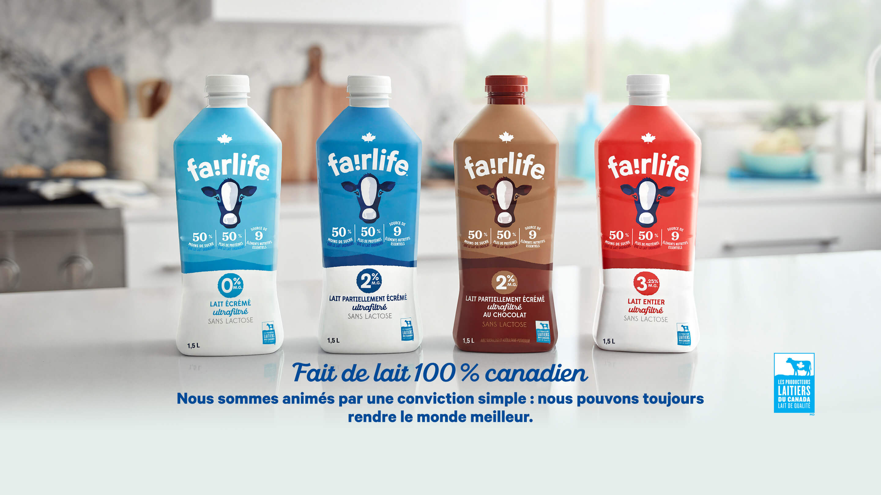 fairlife. Fait de lait 100 % canadien. Nous sommes animés par un conviction simple : nous pouvons toujours rendre le monde meilleur.