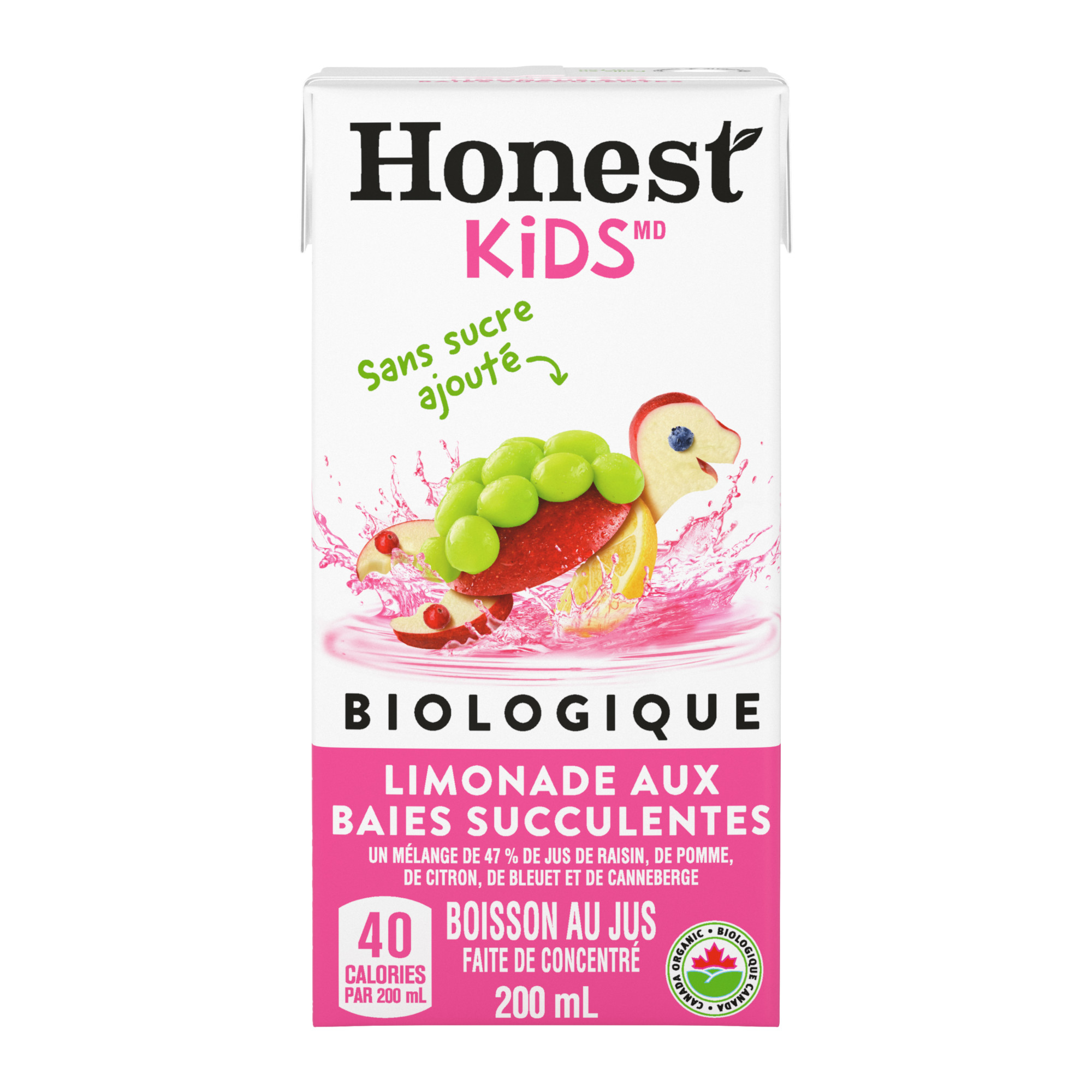 Honest Kids Limonade aux baies 200 mL emballage