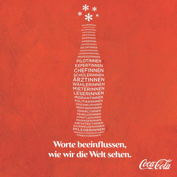 Dank einer Kooperation mit Coca-Cola Schweiz erschien anlässlich des Weltfrauentags die komplette Print-Ausgabe der Pendlerzeitung 20 Minuten in weiblicher Norm.