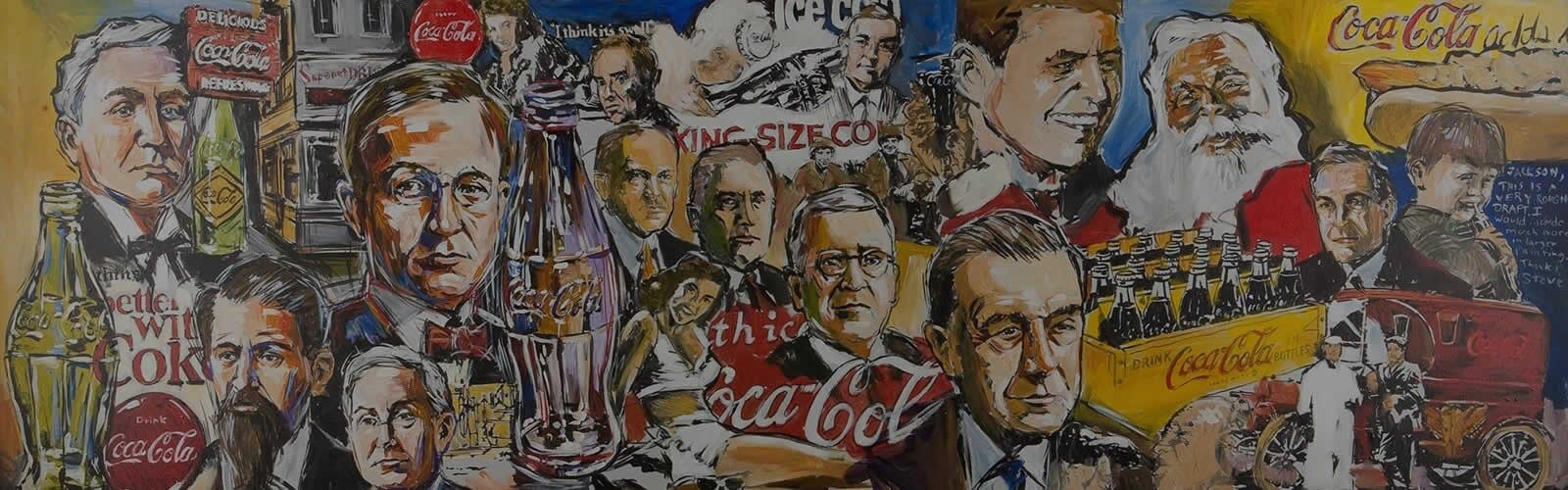 Historische Coca-Cola Werbung aus dem Jahr 2010 mit Markenlogo und Getränkedarstellung.