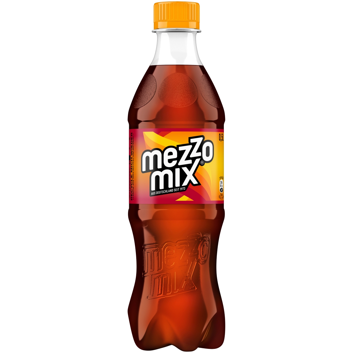 Eine 500 ml PET Flasche Mezzo Mix Orange