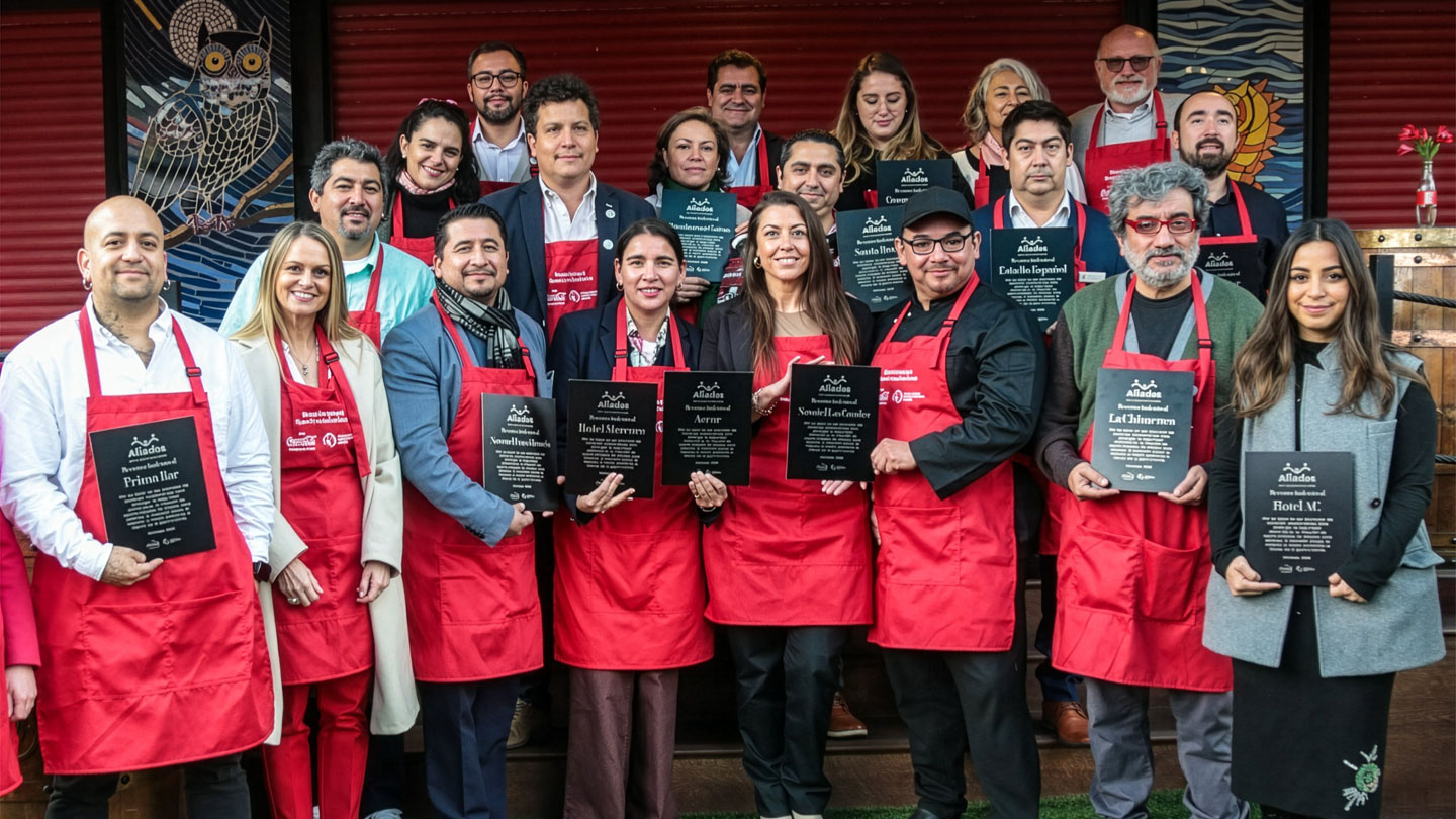Restaurantes de distintas regiones del país reconocidos por "Aliados por la Gastronomía Social", impulsado por la Fundación Coca-Cola y la Fundación Gastronomía Social, por abrir sus puertas a jóvenes que se forman en los Bootcamps Gastronómicos.