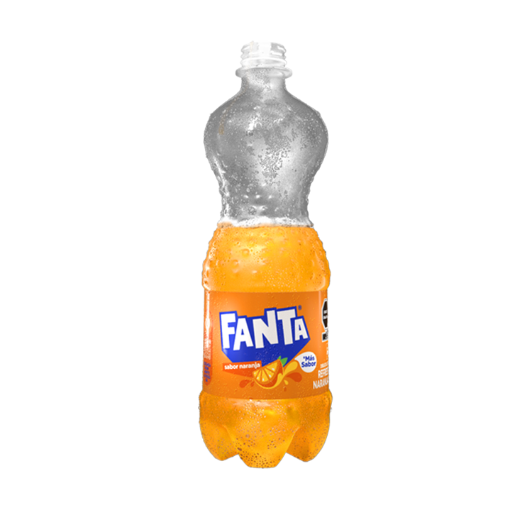 Botella de Fanta sabor Naranja.