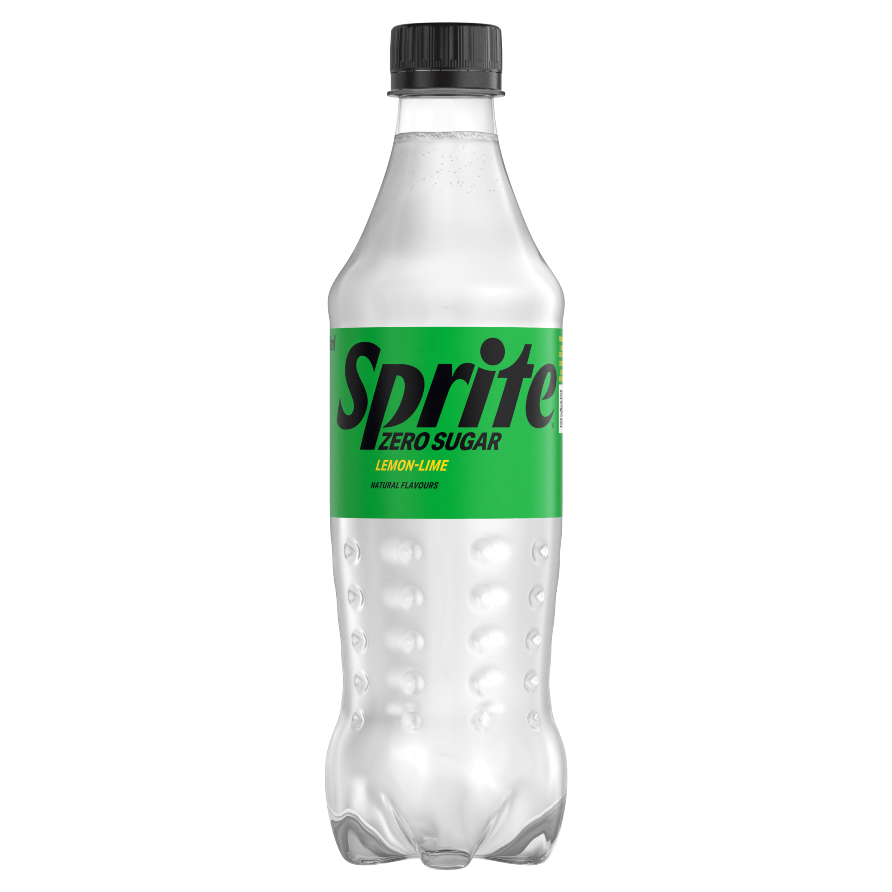 Sprite-plastikflaske på grå baggrund
