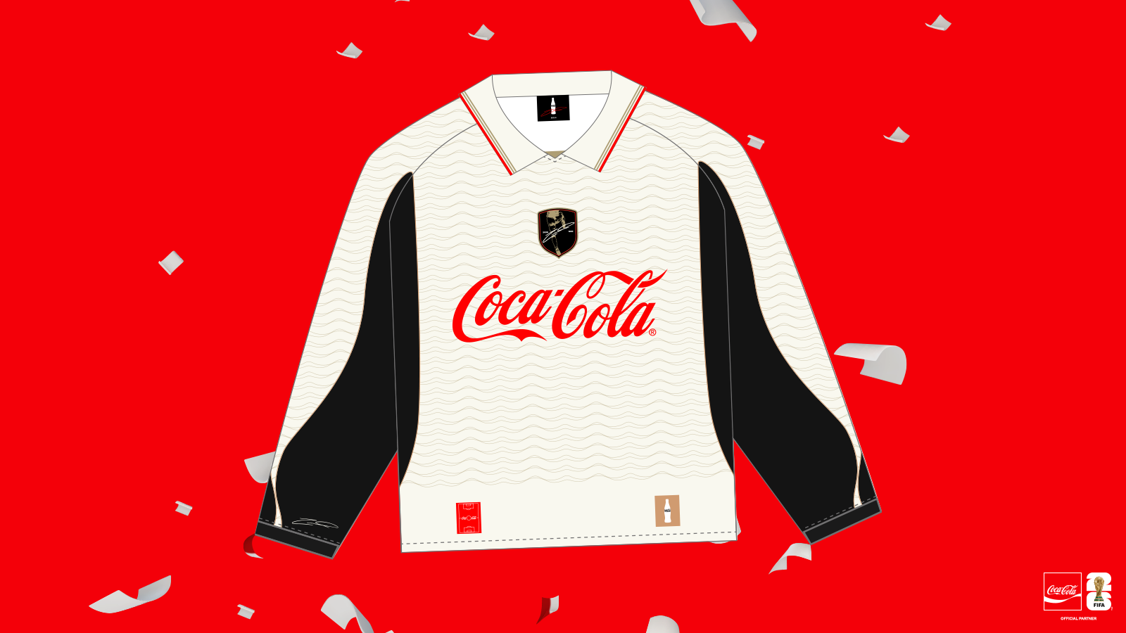 Coca-Cola jersey på rød baggrund