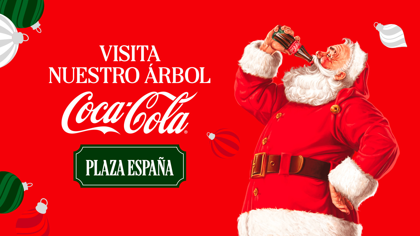 Banner Coca-Cola "Visita nuestro arbol" 