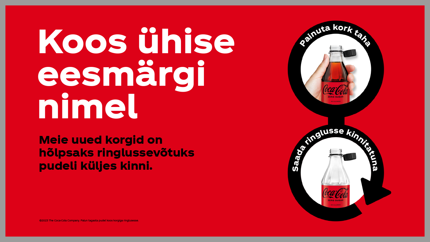 Coca-Cola pudel kinnitatud korgiga ringlusse.