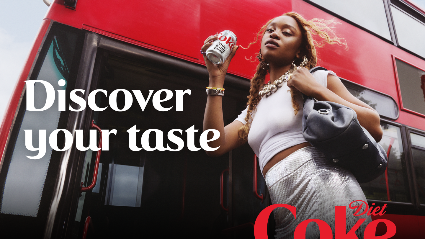 Diet Coke can on grey background