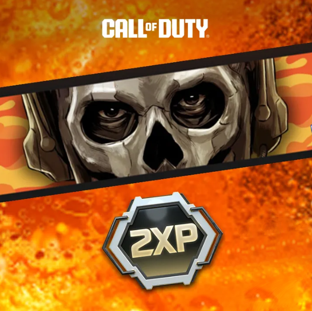 Calling Card & 2XP against a Fanta Orange liquid background, under a Call of Duty logo