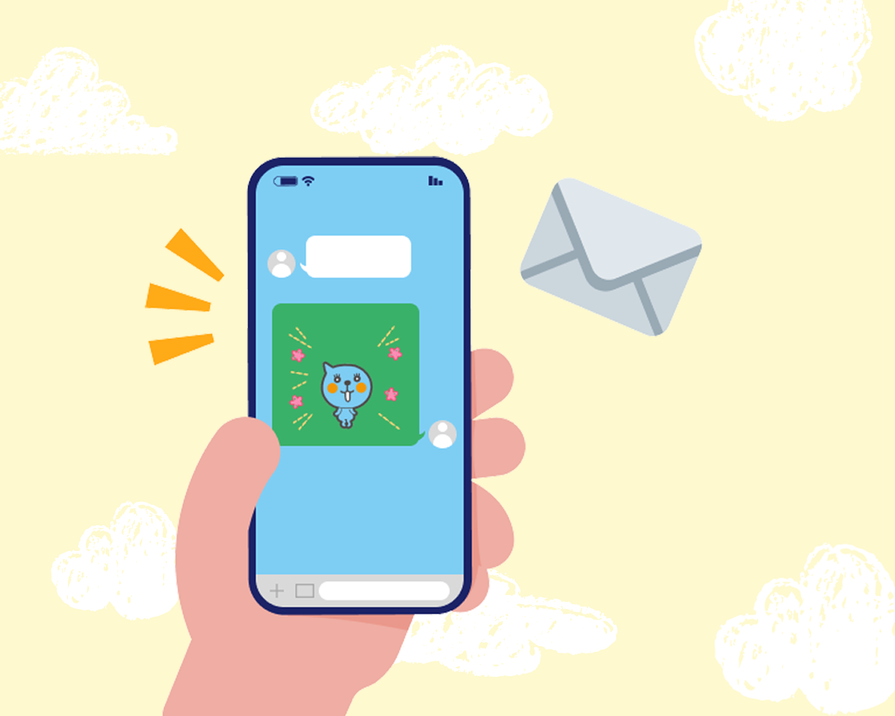 オリジナルスタンプはメッセージで送れる！