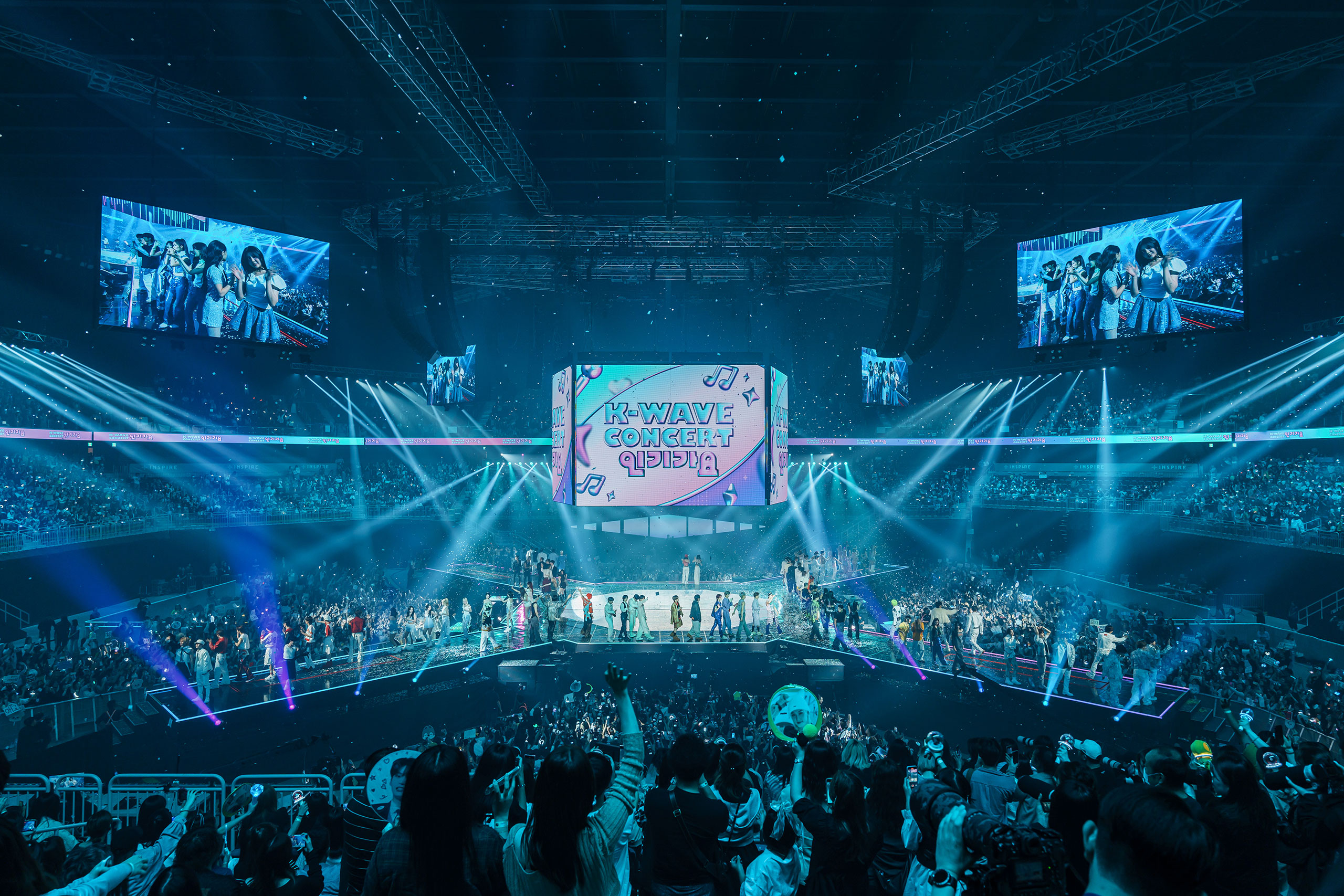 K-Wave  콘서트 <인기가요>가 진행되는 인스파이어 아레나홀의 전경