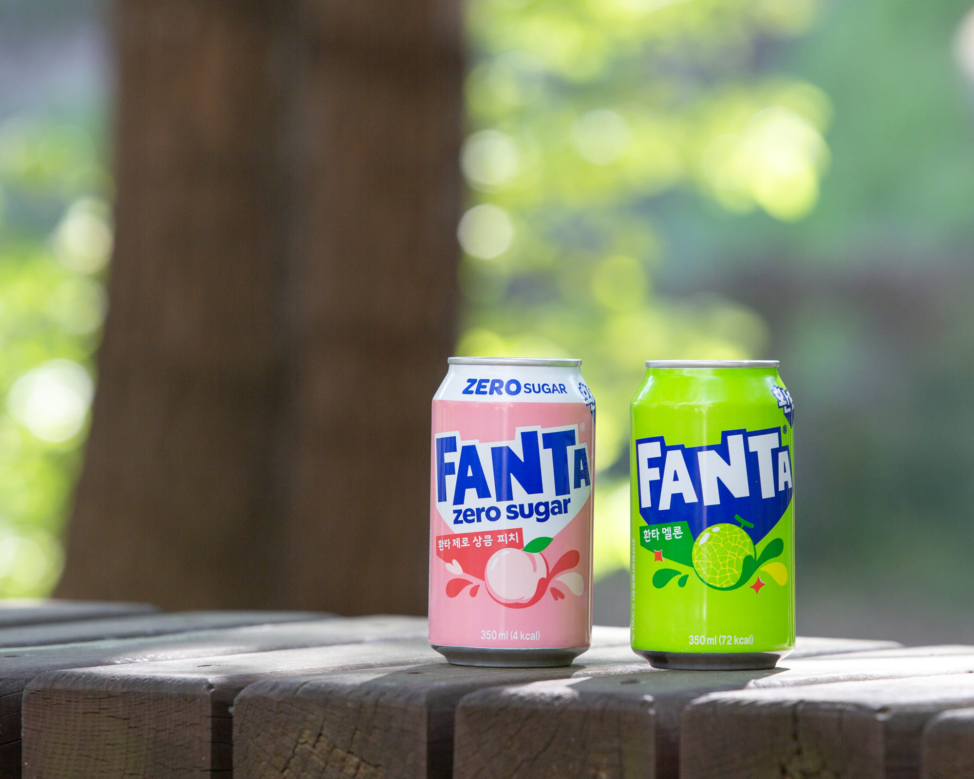 환타 제로 상큼 피치 팩샷과 환타 멜론 팩샷