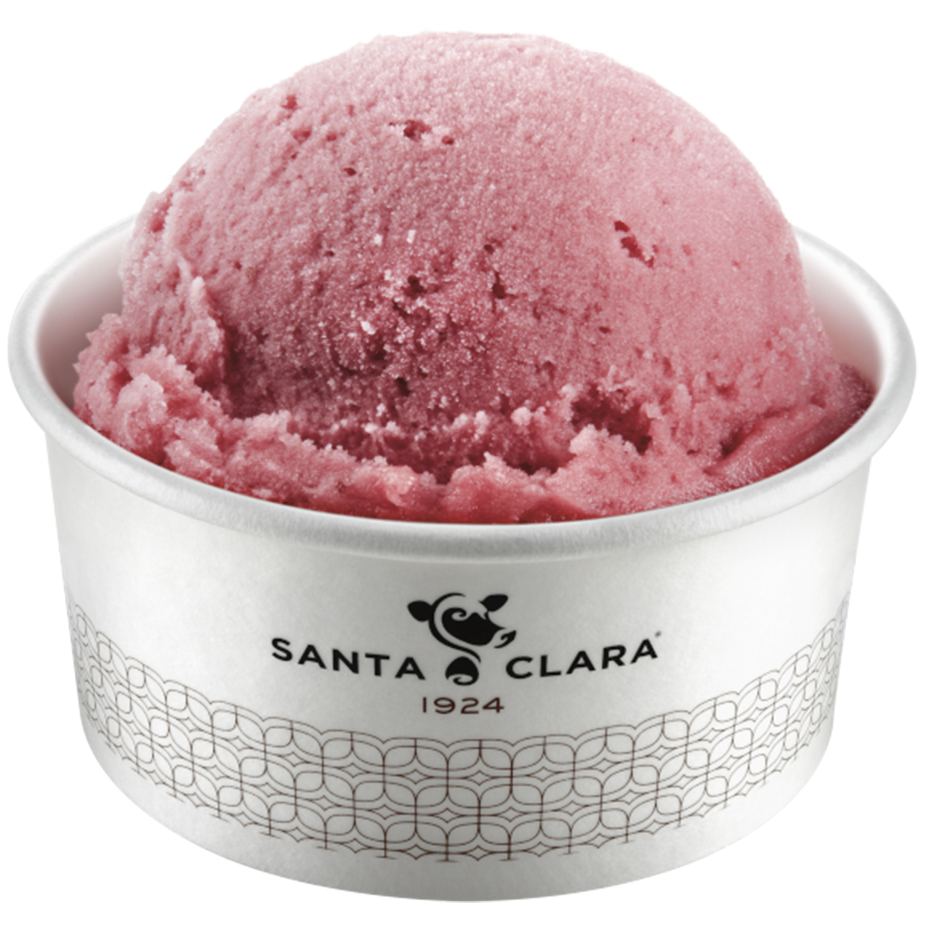 Vaso con Bola de Helado de Vino Tinto Santa Clara con ingredientes de alta calidad 100% Leche de Vaca