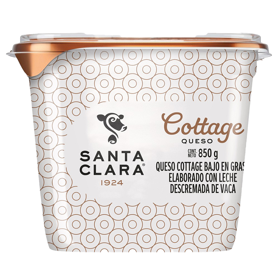 Queso Cottage Santa Clara bajo en grasa en empaque de 850g.