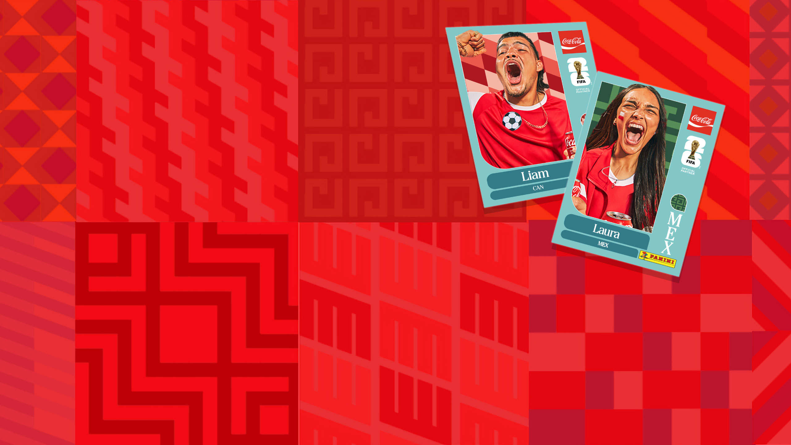 Dos hinchas en estampas Panini.