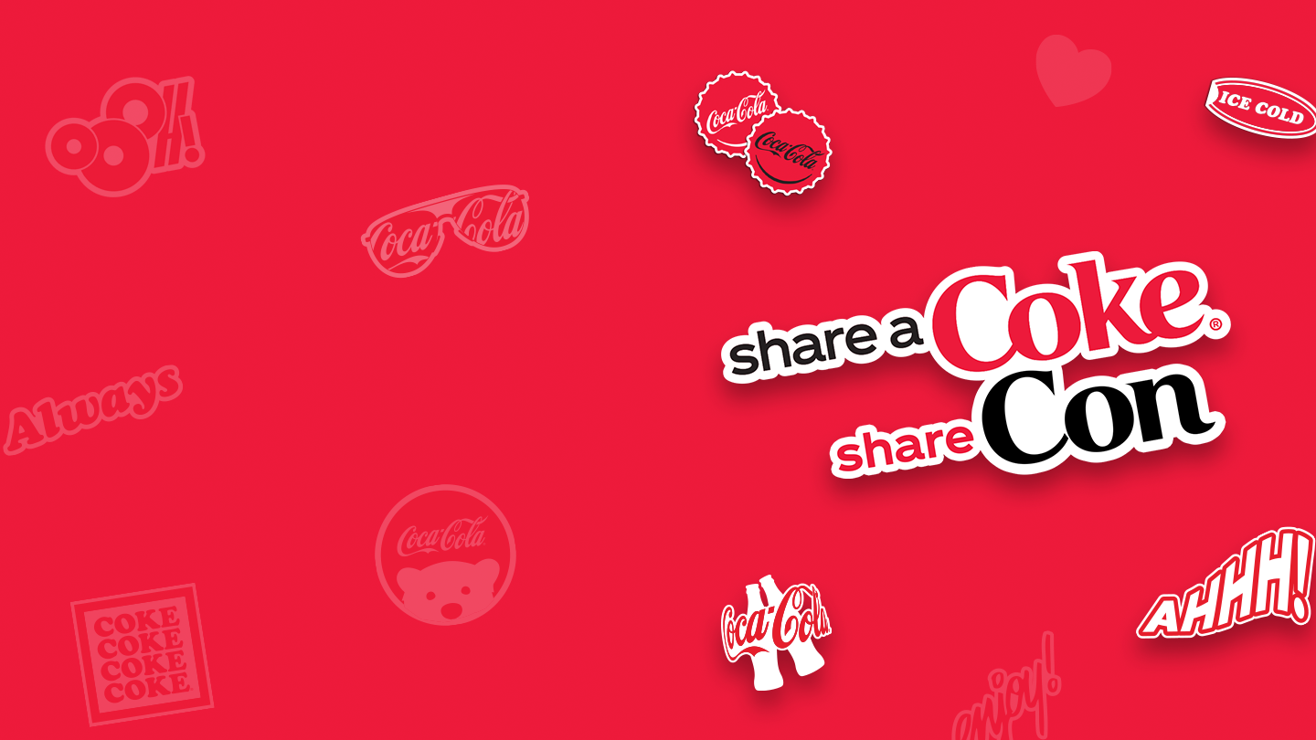 Join Share A Coke: Share Con and get your name on a Coca-Cola bottle!