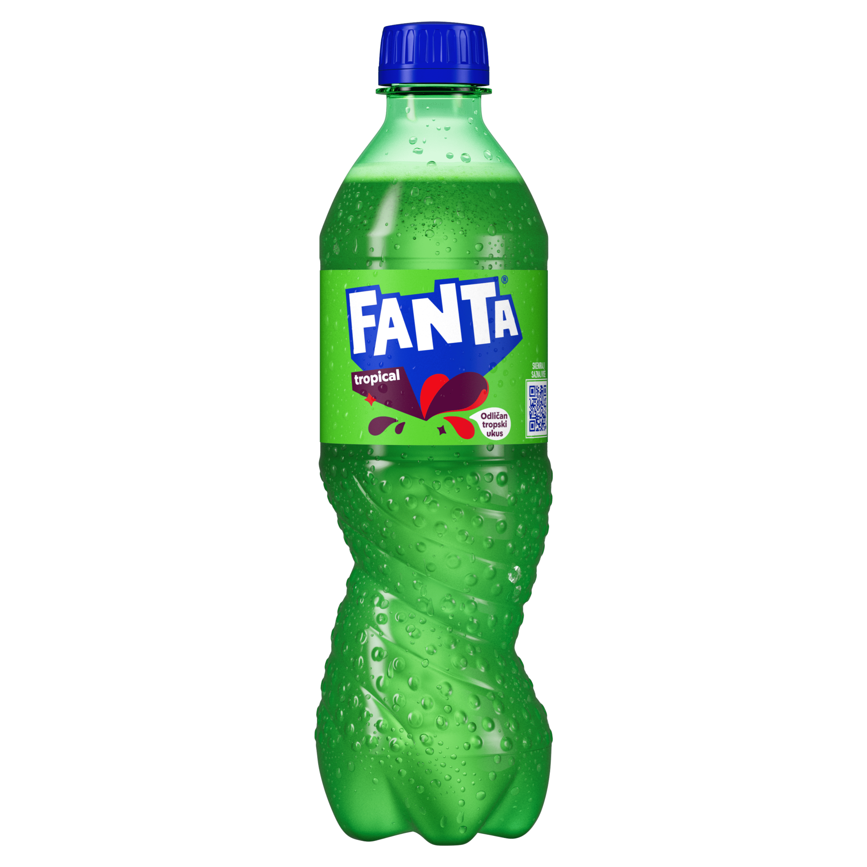 fanta tropical flašica sa belom pozadinom