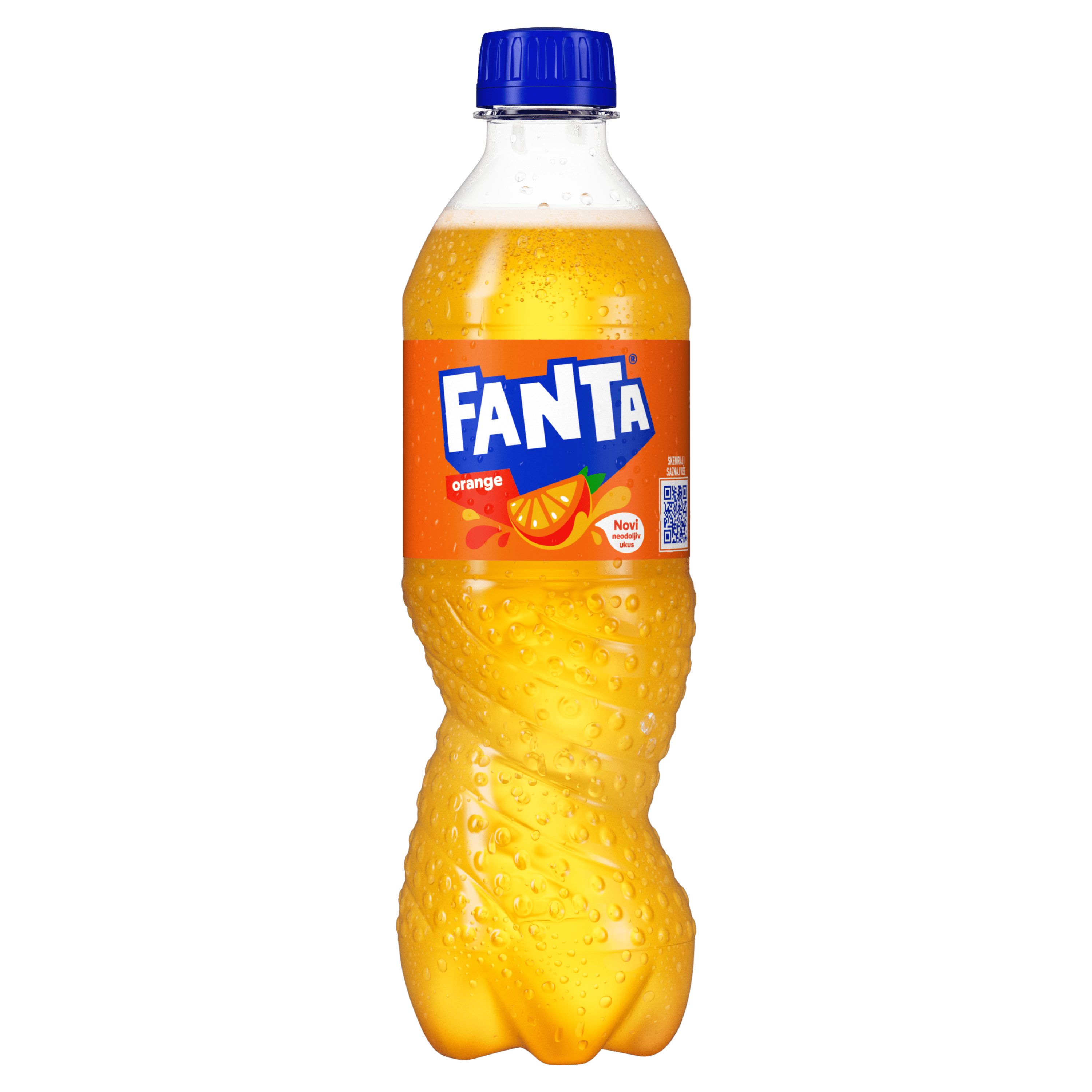 fanta orange flašica sa belom pozadinom
