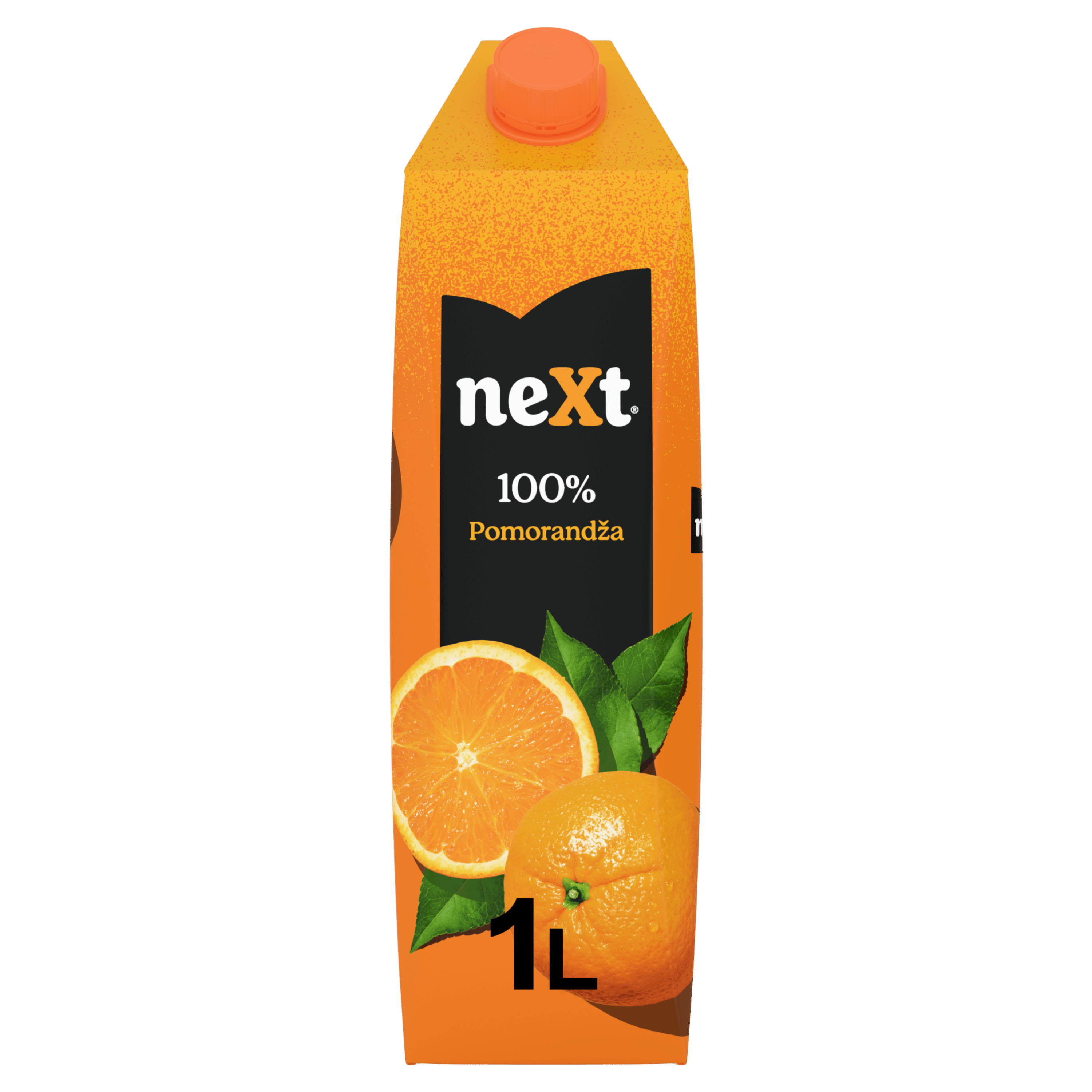 neXt premium narandža sok sa belom pozadinom
