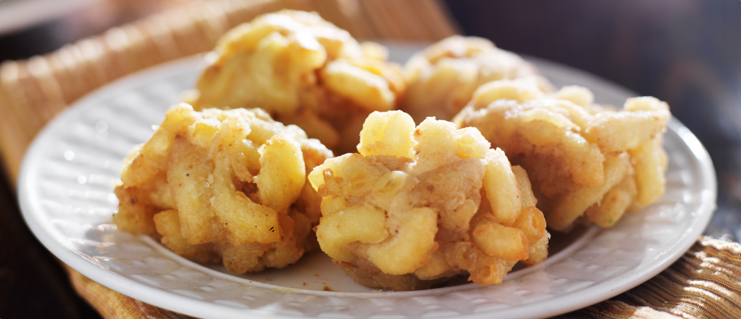 Coconut Cornbread and Fried Macaroni Balls