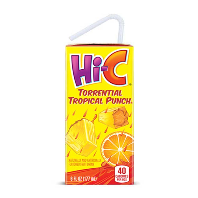 Hi-C Torrential Tropical Punch Cartons, 6 fl oz, 8 Pack