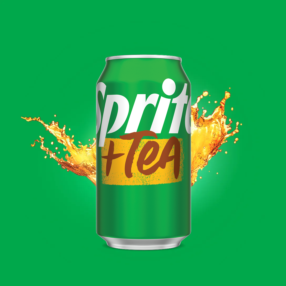 can of sprite + tea