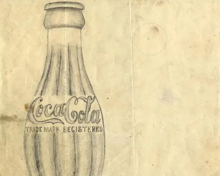 Antique illustration of a Coca-Cola bottle
