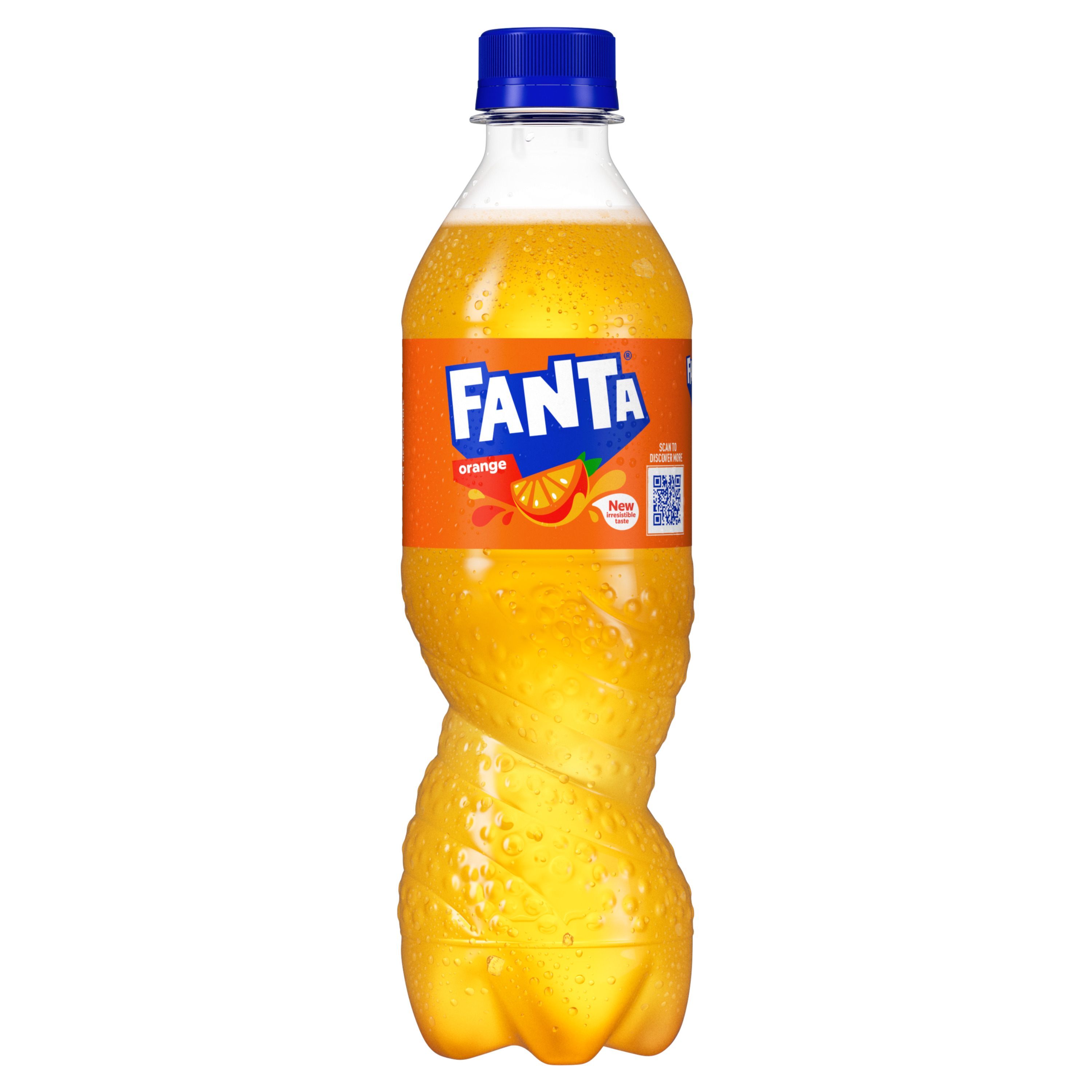 Shishe Fanta portokalli me kapak blu.