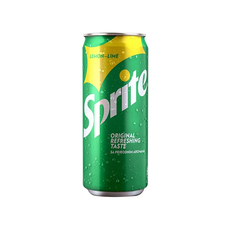 Kanaçe Sprite me ngjyrë të gjelbër dhe të verdhë.